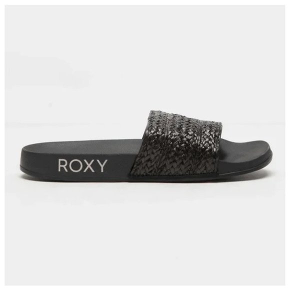 Roxy Black Sandals Slippy Jute Sandals size 5.5 or 6 - Picture 1 of 8